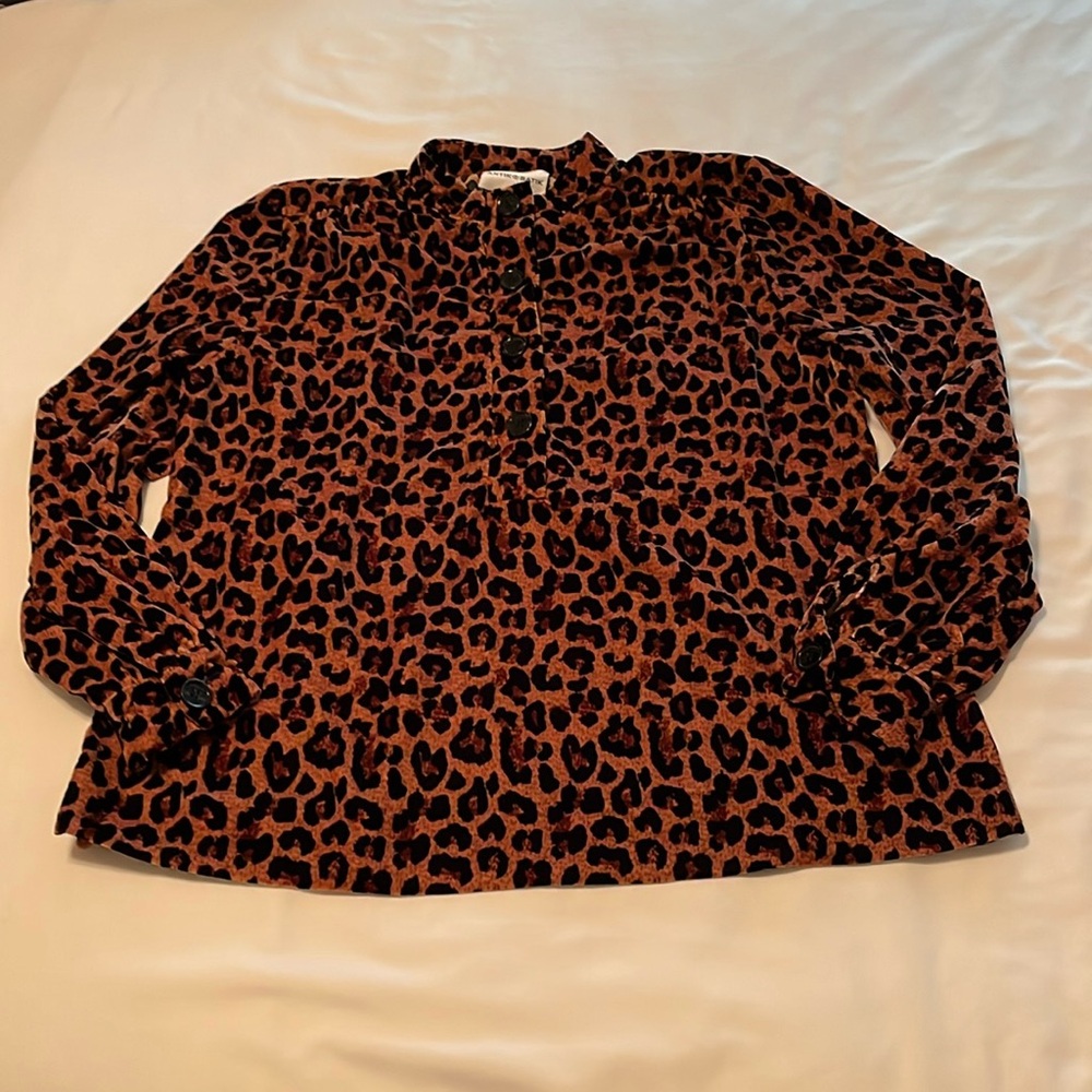 Leopard velour top